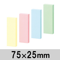 【アウトレット】アスクル　パソコンによくつくふせん　しっかり粘着　75×25mm　12冊（6冊×2パック）