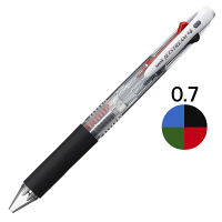 ジェットストリーム 4色ボールペン 0.7mm 油性 透明軸 3本 SXE4-500-07 三菱鉛筆uni ユニ