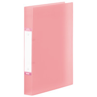ハピラ　リングファイル丸型2穴　A4タテ　背幅35mm　5冊　カラバリ　ピンク オリジナル