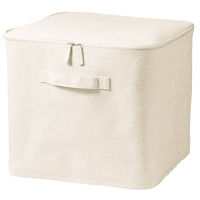 無印良品 ポリエステル綿麻混・ソフトボックス・フタ式・L 約幅35×奥行35×高さ32cm 18285051 良品計画