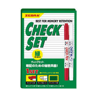 ゼブラ　チェックセット・緑　SE-360-CK-G　1セット（赤ペン1本、消しペン1本、緑シート1枚）
