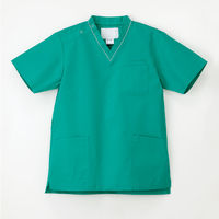 ナガイレーベン 男女兼用上衣（スクラブ） 医療白衣 半袖 グリーン BL SL-5092（取寄品）