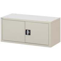 Ceha　A4スチール書庫　両開き　1段　上乗せ専用　ライトグレー　幅880mm　奥行400mm　高さ400mm　1台　（取寄品）