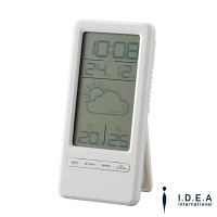 【アウトレット】BRUNO　LCDウェザーステーションクロック　LCA085-WH　1個