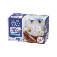 プリーツ型マスク（個包装）　ふつうサイズ　3層式　1箱（40枚入）　アイリスオーヤマ