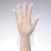 「現場のチカラ」 使いきりポリエチレン手袋 クリアー M 外エンボス 1箱(100枚入) ファーストレイト オリジナル