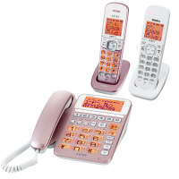 【アウトレット】ユニデン　デジタルコードレス留守番電話機　DECT2588　シェルピンク　本体+子機１台+対応増設子機（DCX220ホワイト)1台　1セット