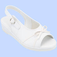 リボン付きナースサンダル 白 L 1足　サンダル