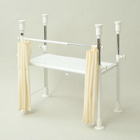 【アウトレット】YAMAZEN 収納ラック付き突っ張り棒 4本脚　（51-80cm対応）　KTB-TC(WH)　1セット