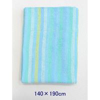 【アウトレット】丸眞　ストライプラインタオルケット　ブルー　1枚