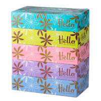 ティッシュペーパー　150組（5箱入）　ハローコンパクトボックスティシュ　ユニバーサル・ペーパー