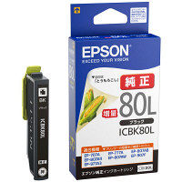 エプソン（EPSON） 純正インク ICBK80L ブラック（増量） IC80シリーズ 1個