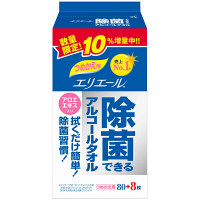 【数量限定】　ウェットティッシュ　アルコール除菌　詰替　80枚+8枚入　エリエール除菌できるアルコールタオル　大王製紙