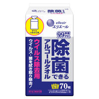 ウェットティッシュ アルコール除菌 詰替 70枚入 エリエール除菌できるアルコールタオルウイルス除去用 大王製紙