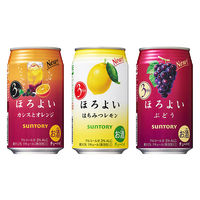 ほろよい ＜ぶどう、カシスとオレンジ、はちみつレモン＞ 350ml×3缶　チューハイ　酎ハイ　サワー　サントリー