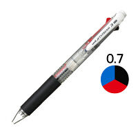 ジェットストリーム 3色ボールペン 0.7mm 油性 透明軸 SXE3-400-07 三菱鉛筆uniユニ
