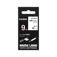 カシオ CASIO ネームランド テープ 強粘着 幅9mm 白ラベル 黒文字 5.5m 