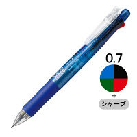 多機能ボールペン クリップ-オンマルチ500 青軸 4色0.7mmボールペン+シャープ 10本 B4SA1-BL ゼブラ