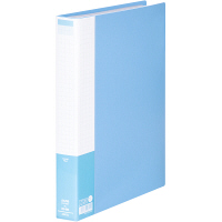 【アウトレット】アスクル　クリアーファイルベーシックカラー　A4タテ　60ポケット　背幅35mm　ブルー　513114　1セット（3冊：1冊×3）