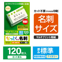 エレコム マルチカード 名刺 普通紙 標準口 アイボリー 名刺サイズ 両面印刷用 1箱（120枚入）（直送品）