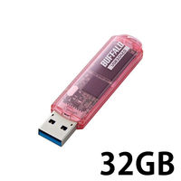 バッファロー ＵＳＢ３．０用　ＵＳＢメモリー　スタンダードモデル　３２ＧＢ　ピンク RUF3-C32GA-PK 1台（直送品）