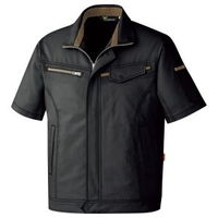 ミドリ安全 作業服 ベルデクセル 交織ストレッチ 帯電防止 半袖 ジャンパー VES529 3L チャコール 3120214207 1点（直送品）