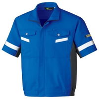 作業服 ベルデクセル 帯電防止 反射材仕様 半袖 ブルゾン VES543 LL ロイヤルブルー×チャコール 3120215306 1点（直送品）