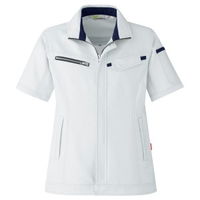 作業服 ベルデクセル 女性用 交織ストレッチ 帯電防止 半袖 ジャンパー VELS521 9 シルバーグレー 3124107504 1点（直送品）