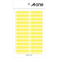 エーワン 矢印ラベル 整理・表示用 上質紙 蛍光黄色 1片（42×6mm） 1袋（4シート 104片入） 08067（取寄品） 103-1435