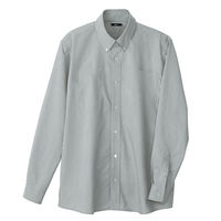 アイトス メンズ長袖オックスボタンダウンシャツ グレーストライプ L 7870-104 1着（直送品）