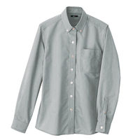 アイトス レディース長袖オックスボタンダウンシャツ グレーストライプ L 7871-104 1着（直送品）