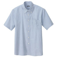 アイトス メンズ半袖オックスボタンダウンシャツ サックスストライプ 4L 7872-107 1着（直送品）