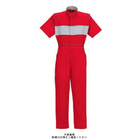 ヤマタカ 半袖夏ツナギ服 レッド M 757ー10ーM 1枚（直送品）