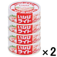 【アウトレット】缶詰 いなば食品 ライトフレーク 70g 4缶入×2パック ツナ缶 油漬 ナチュラルミネラルウォーター使用 かつお缶