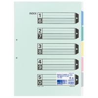 コクヨ カラー仕切カード（ファイル用） A3タテ  2穴 5山　2穴 シキ-90 1セット（50組：10組入×5パック）