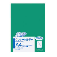 コクヨ クリヤーホルダー10枚A4緑フーB750GX10 フ-B750GX10 1セット（50枚：10枚入×5パック）