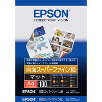 エプソン 両面スーパーファイン紙 インクジェット マット A4 KA4100SFD 1袋（100枚入）