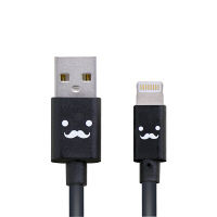 ロジテック　カラフルライトニングケーブル　USB(A)[オス]-Lightning[オス]　1.2m　ブラック/フェイス　LHC-FUAL12CBK　1本