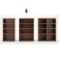 フナモコ LIVING SHELF（リビングシェルフ/オープン板戸） リアルウォールナット 幅743×奥行367×高さ1138mm LFD-74 1台（直送品）