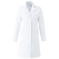 トンボ ウィキュア 薬局衣 レディスコート ホワイト×ネイビー LL 1枚 医療白衣 ドクターコート 診察衣（取寄品）