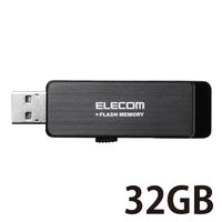 セキュリティ USBメモリ 32GB USB3.0対応 スライド式 ハードウェア暗号化 ストラップホール付 MF-ENU3A32GBK エレコム 1個（直送品）
