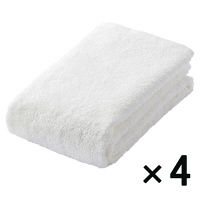 【アウトレット】無印良品 オーガニックコットン混やわらかフェイスタオル／オフ白 38329442 1セット（4枚入） 良品計画