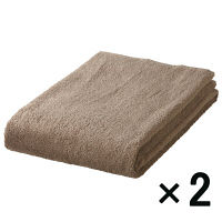 【アウトレット】無印良品 オーガニックコットン混やわらかバスタオル／ライトブラウン 38329596 1セット（2枚入） 良品計画