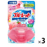 液体ブルーレットおくだけ トイレタンク芳香洗浄剤 つけ替え用 ピーチの香り 70ml 1セット（3個）小林製薬