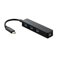エレコム USBハブ　USB(Type-C）[オス]⇒USB(A)[メス]×4　セルフパワー/USB3.1(Gen1)対応　ブラック　U3HC-A414BBK