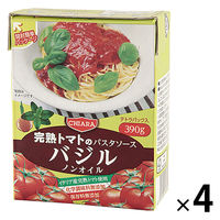 富士貿易 キアーラ ノンオイルパスタソース バジル 390g 1セット（4個）