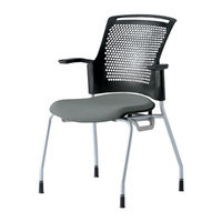 プラス 会議椅子 チェダーC 4本脚タイプ 背ヌード 肘付 ブラックシェル クラウドグレー MB-W61SH CGY 1脚（直送品）