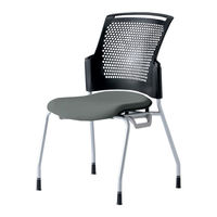 プラス 会議椅子 チェダーC 4本脚タイプ 背ヌード 肘なし ブラックシェル クラウドグレー MC-W61SH CGY 1脚（直送品）