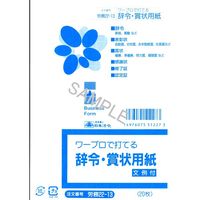 日本法令 ワープロで打てる辞令・賞状用紙 労務22-13