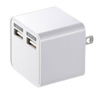 サンワサプライ USB充電器（2ポート・合計3.4A・ホワイト） ACA-IP39W 1個（直送品）